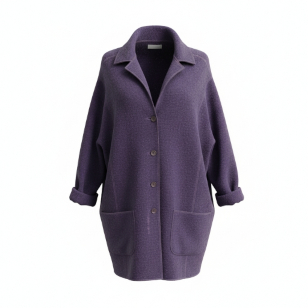 EILEEN FISHER Purple Button-Up Cardigan SIZE 1X - Picture 2 of 7
